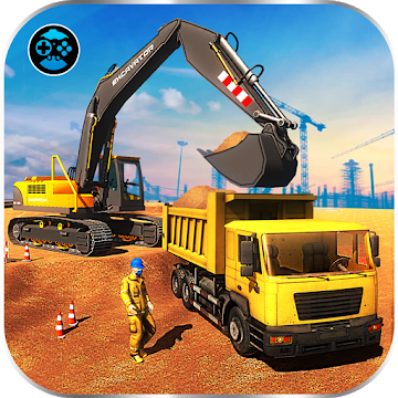 City heavy excavator: construction crane