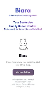 Biara: library to track books screenshot