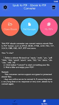 Ebook Converter - Epub to pdf screenshot