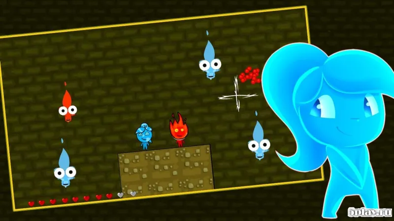 Fireboy Watergirl Shooter Alien - Teamwork game screenshot 2