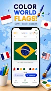 Flags Ink: Flag Quiz & Color screenshot