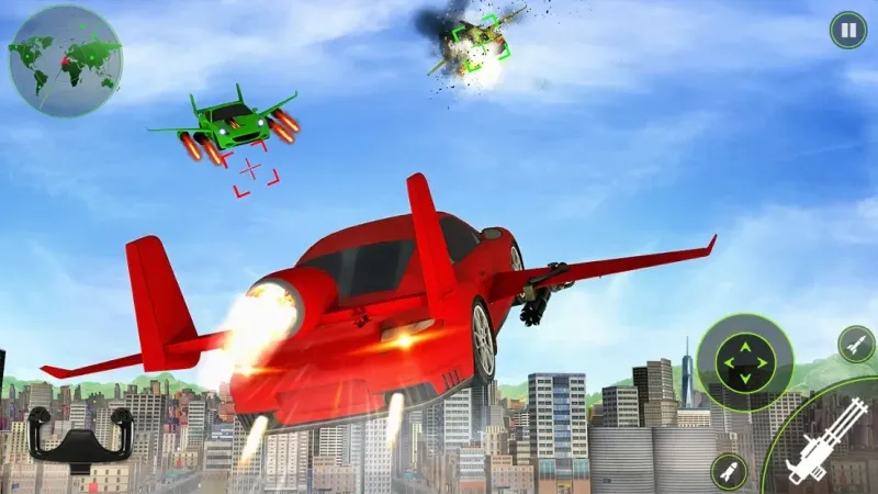 Flying Car Shooting- 3D Машина Моделирование Игра v1.4 screenshot 1