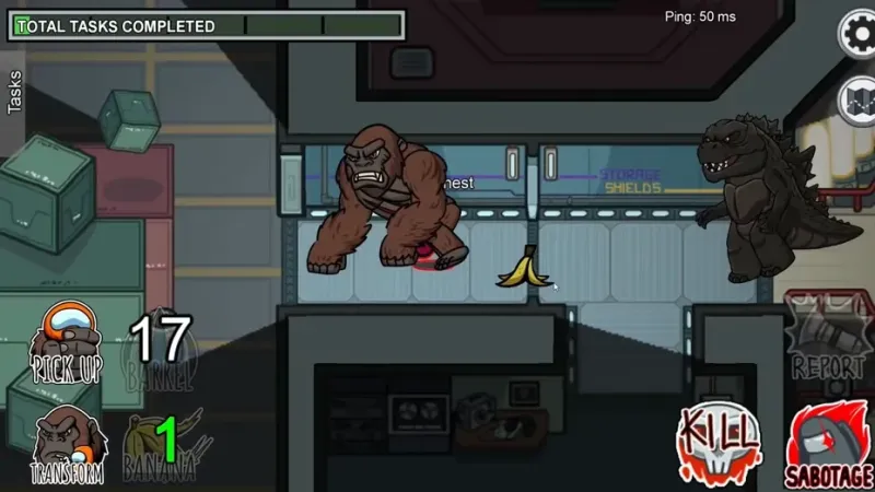Godzilla Vs Kong Imposter Role Mod In Among Us 3.1.22 screenshot 2