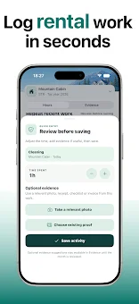 HostHours: CPA Rental Work Log screenshot