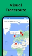 Intrace: Visual traceroute screenshot