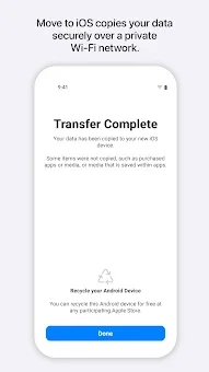 Move to iOS screenshot