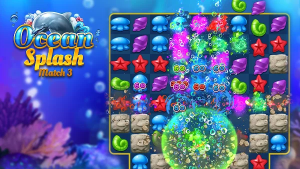 Ocean Splash: Jelly Fish gems screenshot