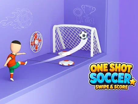 One Shot Soccer: Swipe & Score screenshot