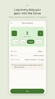 Pellio — pellet stove log screenshot
