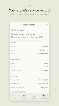 Pellio — pellet stove log screenshot