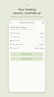 Pellio — pellet stove log screenshot