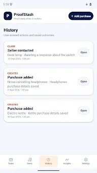 ProofStash Warranty Tracker screenshot