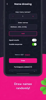 Random name picker for raffles screenshot