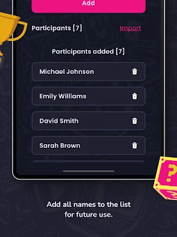 Random name picker for raffles screenshot