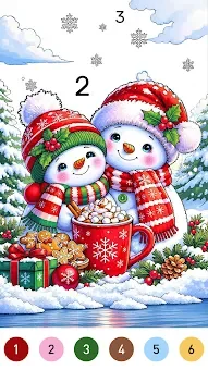 Santa Color By Number Games screenshot