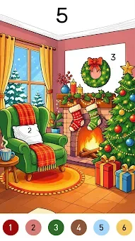 Santa Color By Number Games screenshot