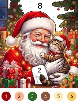 Santa Color By Number Games screenshot