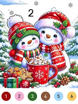 Santa Color By Number Games screenshot