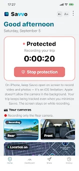 Savvo: Cloud Dashcam & GPS screenshot