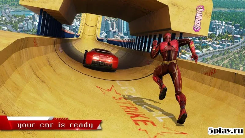 Super Speed ​​Hero Mega Ramp Racing Stunts screenshot 3