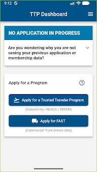 Trusted Traveler screenshot
