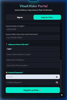 Vinoli Rider & Logistics screenshot
