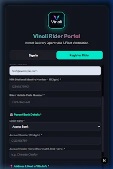 Vinoli Rider & Logistics screenshot