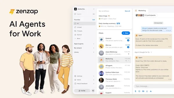 Zenzap: AI Agents for Work screenshot