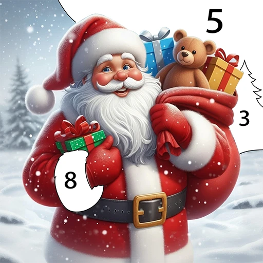 Santa Color By Number Games