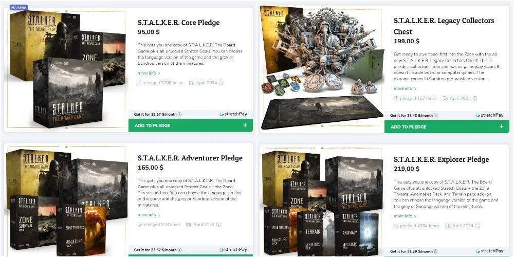 Необхідні кошти для випуску настільної гри S.T.A.L.K.E.R були зібрані за три хвилини