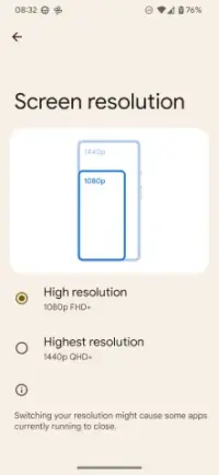 Користувач активізував можливість зменшення екрану в Pixel 6 Pro 